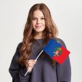 Флаг малый двусторонний с подкладкой Париж