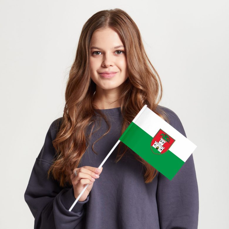 Флаг малый двусторонний Любляна