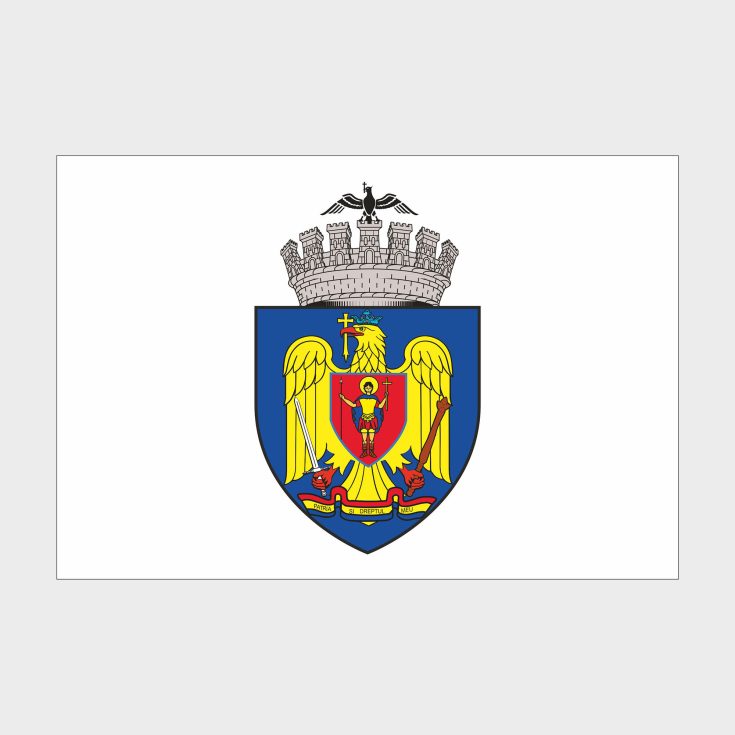 Флаг среднего размера односторонний, прямая печать Бухарест