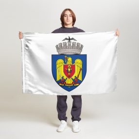 Флаг среднего размера односторонний, прямая печать Бухарест