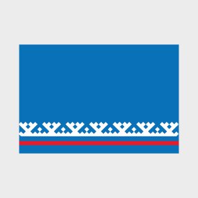Флаг малый односторонний прямая печать Ямало-Ненецкий автономный округ (ЯНАО)