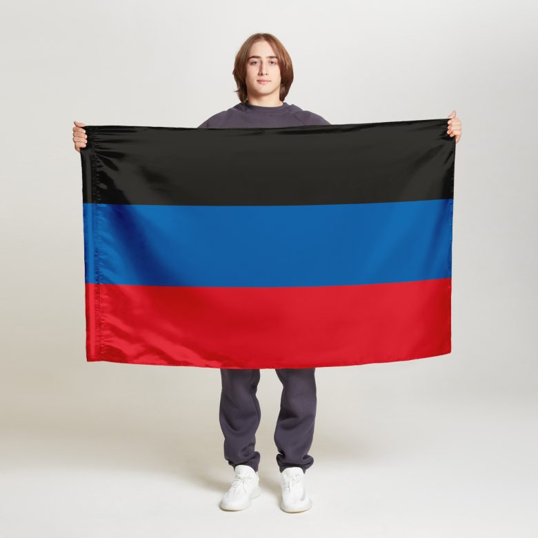 Флаг большой двусторонний с подкладкой Донецкая Народная Республика (ДНР)
