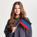 Флаг большой двусторонний с подкладкой Донецкая Народная Республика (ДНР)