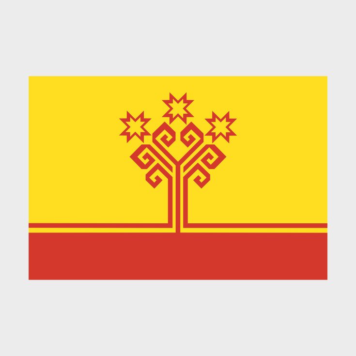 Флаг большой двусторонний с подкладкой Чувашская Республика