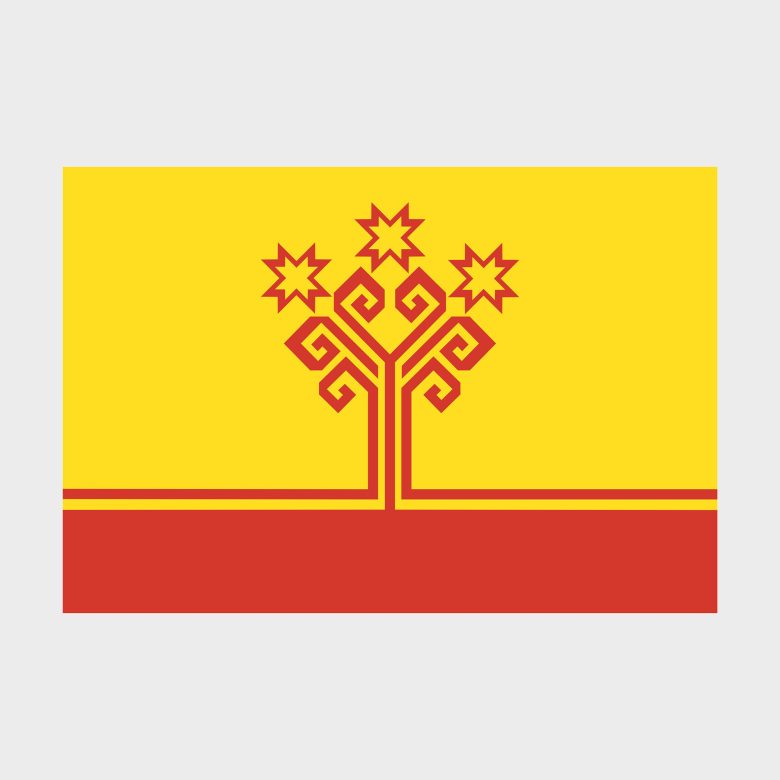 Флаг большой двусторонний с подкладкой Чувашская Республика