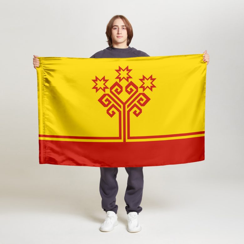 Флаг большой двусторонний с подкладкой Чувашская Республика