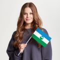 Флаг большой двусторонний с подкладкой Кабардино-Балкарская Республика