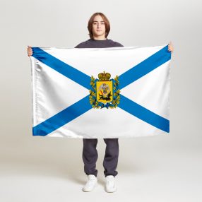 Флаг стандартный двусторонний Архангельская область (желтый герб)