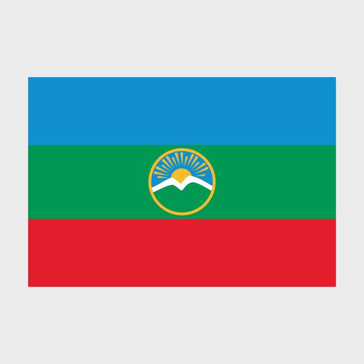 Флаг стандартный двусторонний Карачаево-Черкесская Республика