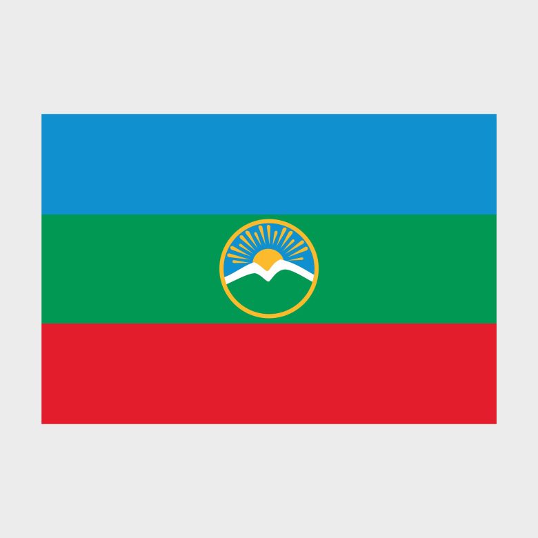 Флаг стандартный двусторонний Карачаево-Черкесская Республика