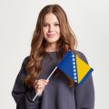 Флаг малый односторонний прямая печать Босния и Герцеговина