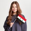 Флаг малый двусторонний с подкладкой Сирия