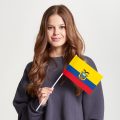 Флаг среднего размера односторонний, прямая печать Эквадор