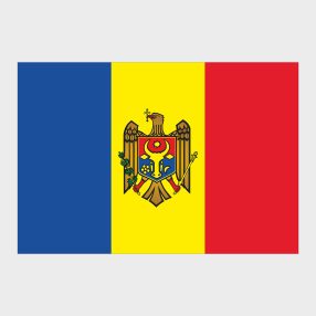 Флаг малый двусторонний с подкладкой Молдова