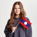 Флаг стандартный двусторонний с подкладкой Лаос