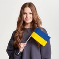 Флаг малый двусторонний Украина