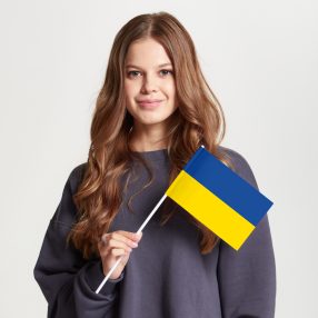 Флаг малый двусторонний Украина