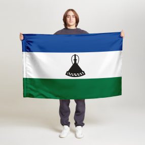 Флаг среднего размера двусторонний с подкладкой Лесото