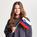Флаг большой односторонний с прямой печатью Словения