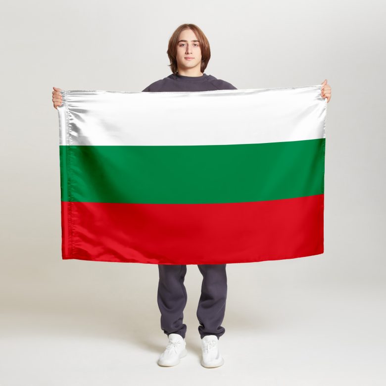 Флаг малый двусторонний с подкладкой Болгария
