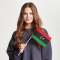 Флаг малый двусторонний с подкладкой Ливия