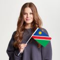 Флаг среднего размера односторонний, прямая печать Намибия