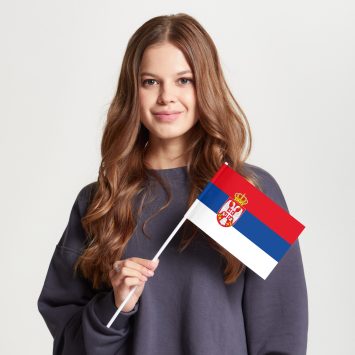 Флаг стандартный односторонний Сербия