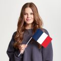 Флаг среднего размера односторонний, прямая печать Франция