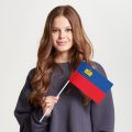 Флаг среднего размера односторонний, прямая печать Лихтенштейн