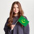 Флаг большой односторонний с прямой печатью Мавритания