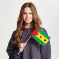 Флаг среднего размера односторонний Сан-Томе и Принсипи