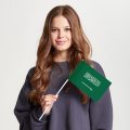 Флаг большой односторонний с прямой печатью Саудовская Аравия
