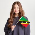 Флаг малый односторонний Сент-Китс и Невис