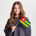 Флаг среднего размера двусторонний с подкладкой Того