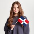 Флаг большой двусторонний Доминиканская Республика