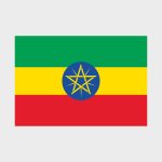 Флаг среднего размера односторонний, прямая печать Эфиопия