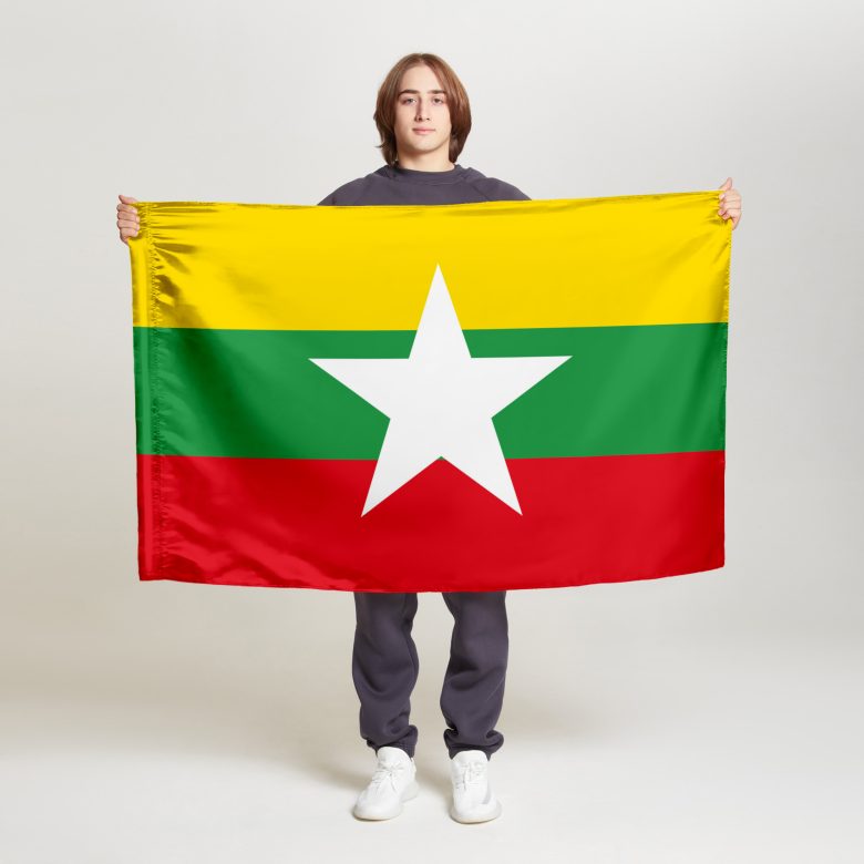 Флаг стандартный двусторонний с подкладкой Мьянма