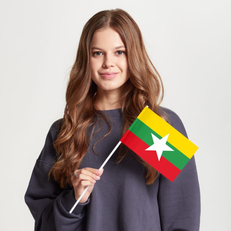 Флаг стандартный двусторонний с подкладкой Мьянма