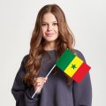 Флаг большой двусторонний с подкладкой Сенегал