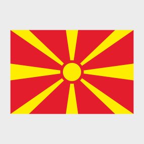Флаг стандартный двусторонний с подкладкой Северная Македония