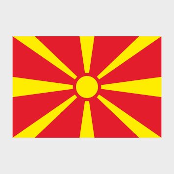 Флаг стандартный односторонний Северная Македония