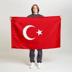 Флаг малый двусторонний с подкладкой Турция