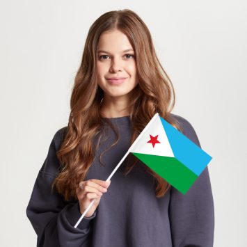 Флаг среднего размера двусторонний Джибути