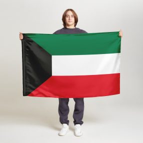 Флаг большой двусторонний с подкладкой Кувейт