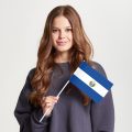 Флаг малый двусторонний с подкладкой Сальвадор