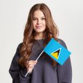 Флаг большой односторонний Сент-Люсия