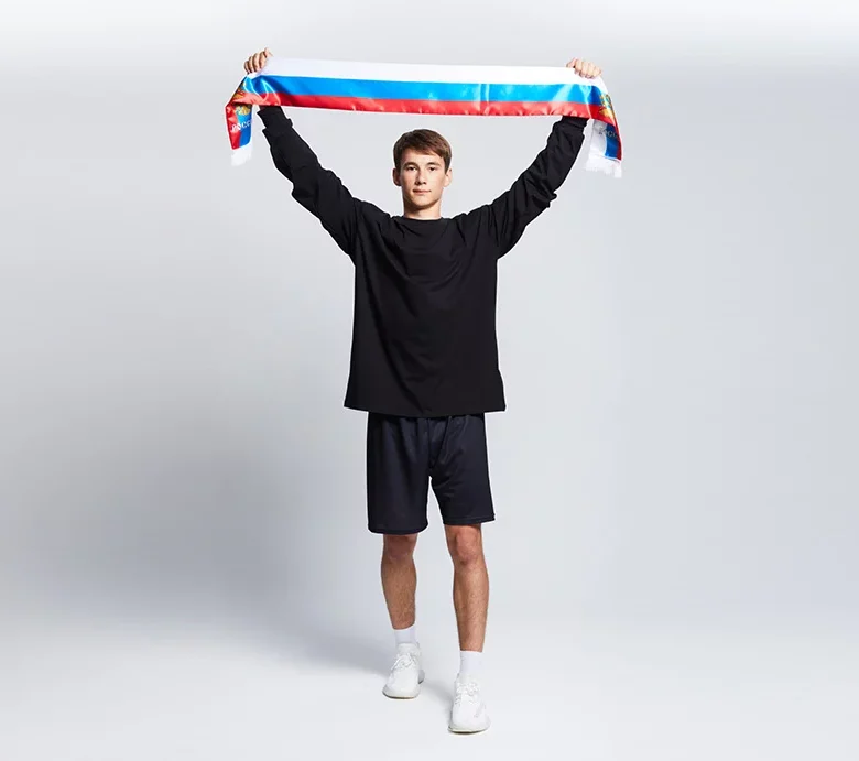 Шарф двусторонний с бахромой 15x150см., Атлас 140 гр.кв.м.