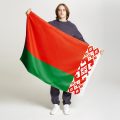 Флаг знамя двусторонний без подкладки 100х150см. Сатен 183 гр.кв