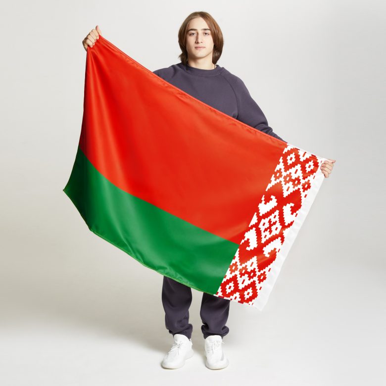 Флаг знамя двусторонний без подкладки 100х150см. Сатен 183 гр.кв
