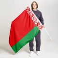 Флаг знамя двусторонний без подкладки 100х150см. Сатен 183 гр.кв
